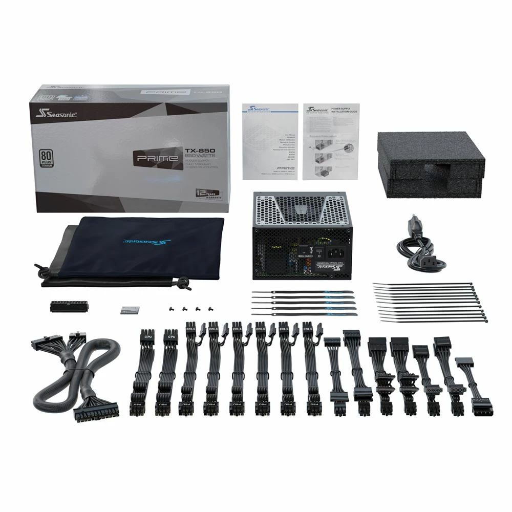 Seasonic USA PRIME TX-850, 850W 80+ Titanium, Full Modular, Fan Control In Fanless, Silent, And Cooling Mode, 12 Year Warranty, Perfect Power Supply For Gaming And High-Performance Systems, SSR-850TR. 6 Seasonic USA PRIME TX-850, 850W 80+ Titanium, Full Modular, Fan Control In Fanless, Silent, And Cooling Mode, 12 Year Warranty, Perfect Power Supply For Gaming And High-Performance Systems, SSR-850TR. - Image 6