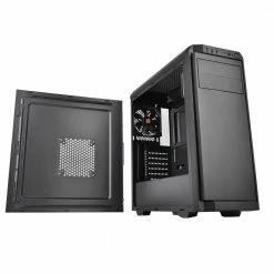 Thermaltake V100 ATX Mid-Tower Computer Case - Black -Intel core Shop 508331 785485 03 front zoom