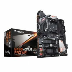 Gigabyte B450 AORUS PRO WIFI AMD AM4 ATX Motherboard -Intel core Shop 510206 808923 04 front zoom