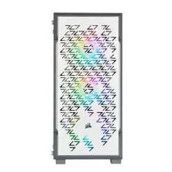 Corsair ICUE 220T Tempered Glass RGB ATX Mid-Tower Computer Case - White -Intel core Shop 607530 955138 03 front zoom
