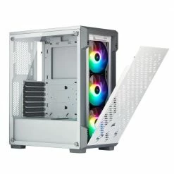 Corsair ICUE 220T Tempered Glass RGB ATX Mid-Tower Computer Case - White -Intel core Shop 607530 955138 04 front zoom