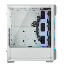 Corsair ICUE 220T Tempered Glass RGB ATX Mid-Tower Computer Case - White -Intel core Shop 607530 955138 06 front zoom