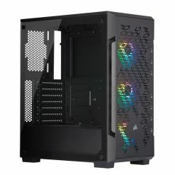 Corsair ICUE 220T Tempered Glass RGB ATX Mid-Tower Computer Case - Black