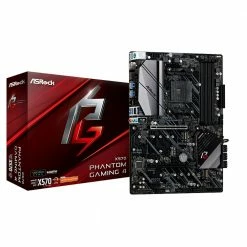 ASRock X570 Phantom Gaming 4 AMD AM4 ATX Motherboard -Intel core Shop 608721 957159 05 front zoom