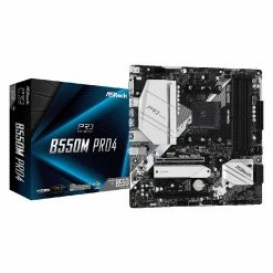 ASRock B550M Pro4 AMD AM4 MicroATX Motherboard -Intel core Shop 625305 134130 04 front zoom