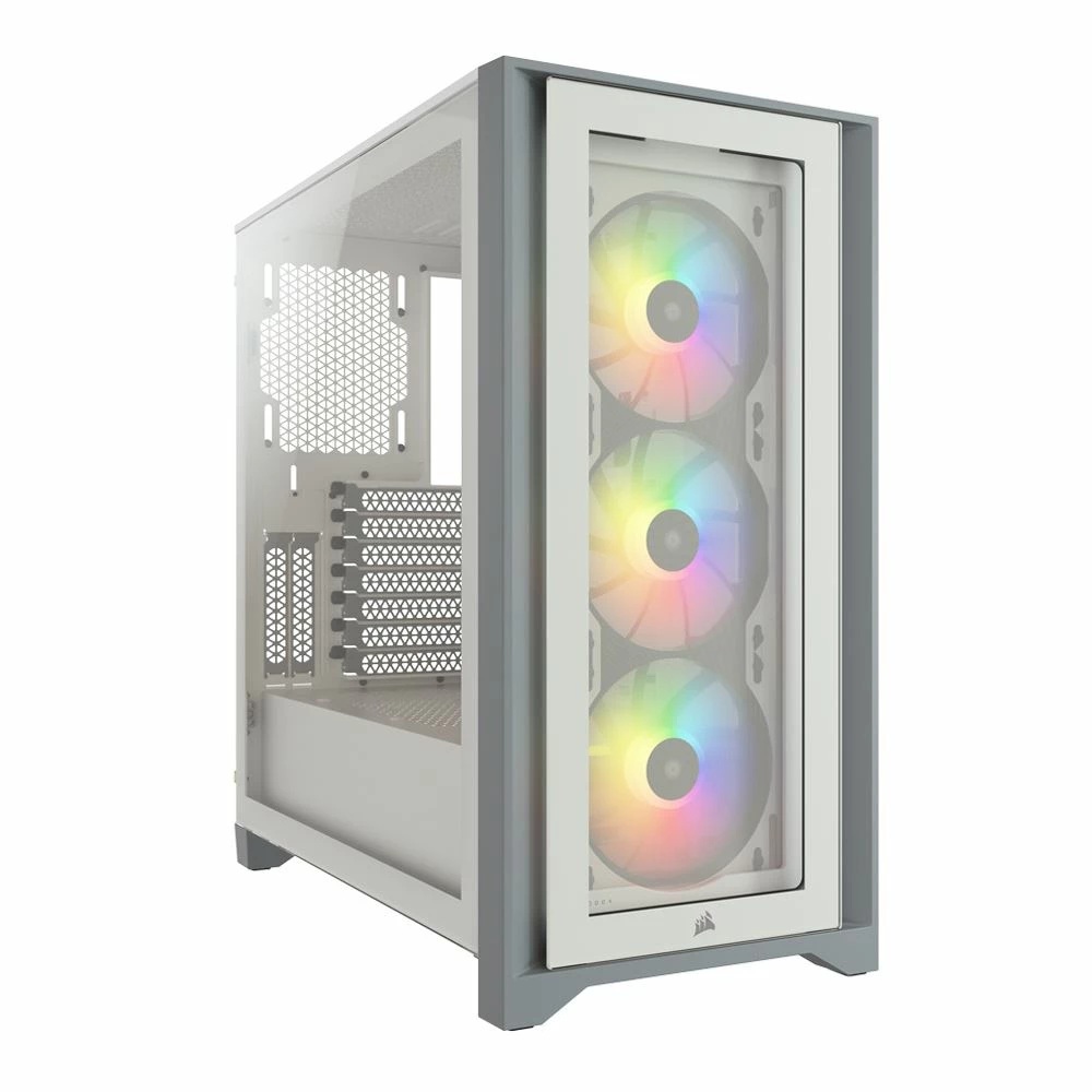 Corsair ICUE 4000X RGB Tempered Glass ATX Mid-Tower Computer Case - White 1 Corsair ICUE 4000X RGB Tempered Glass ATX Mid-Tower Computer Case - White