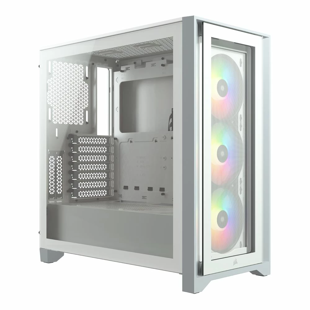 Corsair ICUE 4000X RGB Tempered Glass ATX Mid-Tower Computer Case - White 2 Corsair ICUE 4000X RGB Tempered Glass ATX Mid-Tower Computer Case - White - Image 2