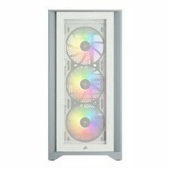 Corsair ICUE 4000X RGB Tempered Glass ATX Mid-Tower Computer Case - White 8 Corsair ICUE 4000X RGB Tempered Glass ATX Mid-Tower Computer Case - White -Intel core Shop 626305 153601 03 front zoom