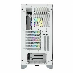 Corsair ICUE 4000X RGB Tempered Glass ATX Mid-Tower Computer Case - White 11 Corsair ICUE 4000X RGB Tempered Glass ATX Mid-Tower Computer Case - White -Intel core Shop 626305 153601 06 front zoom