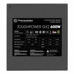 Thermaltake Toughpower GX2 600W 600 Watt 80 Plus Gold ATX Non-Modular Power Supply -Intel core Shop 630801 230086 03 front zoom
