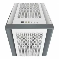Corsair 5000D Airflow Tempered Glass Mid-Tower ATX Computer Case - White -Intel core Shop 632025 243154 04 front zoom