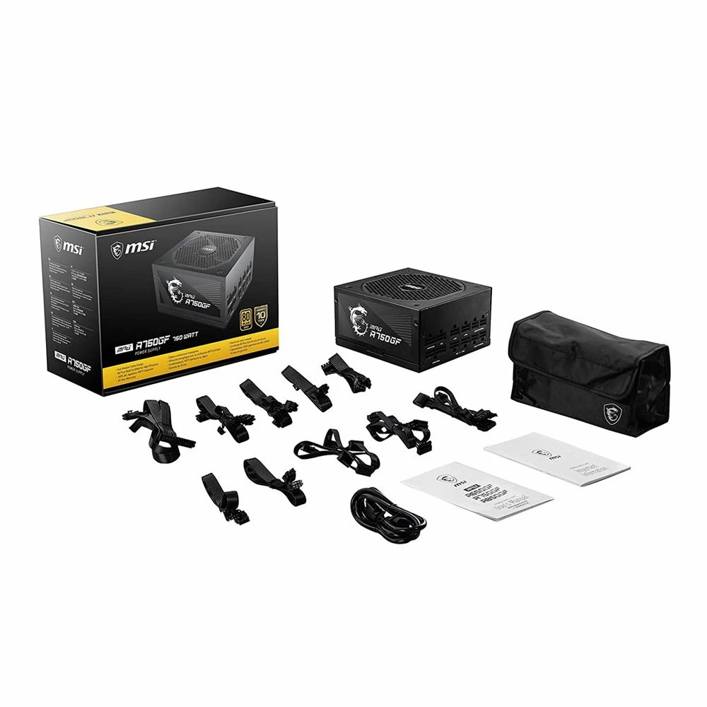 MSI MPG A750GF 750 Watt 80 Plus Gold ATX Fully Modular Power Supply 4 MSI MPG A750GF 750 Watt 80 Plus Gold ATX Fully Modular Power Supply - Image 4