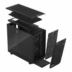 Fractal Design Meshify 2 Black ATX Flexible Light Tinted Tempered Glass Window Mid Tower Computer Case -Intel core Shop 637063 282699 04 front zoom