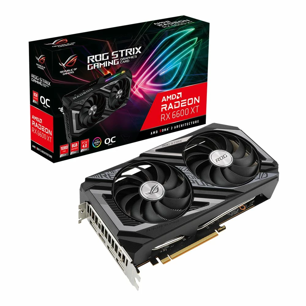 ASUS AMD Radeon RX 6600 XT ROG Strix Overclocked Dual-Fan 8GB GDDR6 PCIe 4.0 Graphics Card 8 ASUS AMD Radeon RX 6600 XT ROG Strix Overclocked Dual-Fan 8GB GDDR6 PCIe 4.0 Graphics Card - Image 8