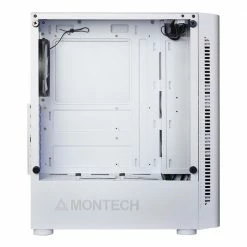 Montech X1 Tempered Glass ATX Mid-Tower Computer Case - White -Intel core Shop 643498 366401 03 front zoom