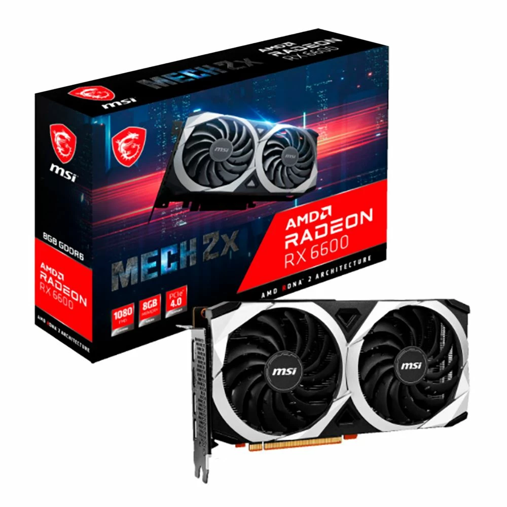 MSI AMD Radeon RX 6600 MECH 2X Dual-Fan 8GB GDDR6 PCIe 4.0 Graphics Card 4 MSI AMD Radeon RX 6600 MECH 2X Dual-Fan 8GB GDDR6 PCIe 4.0 Graphics Card - Image 4