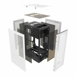 HYTE Revolt 3 Mini-ITX Mini Tower Computer Case - White -Intel core Shop 643737 348086 03 front zoom