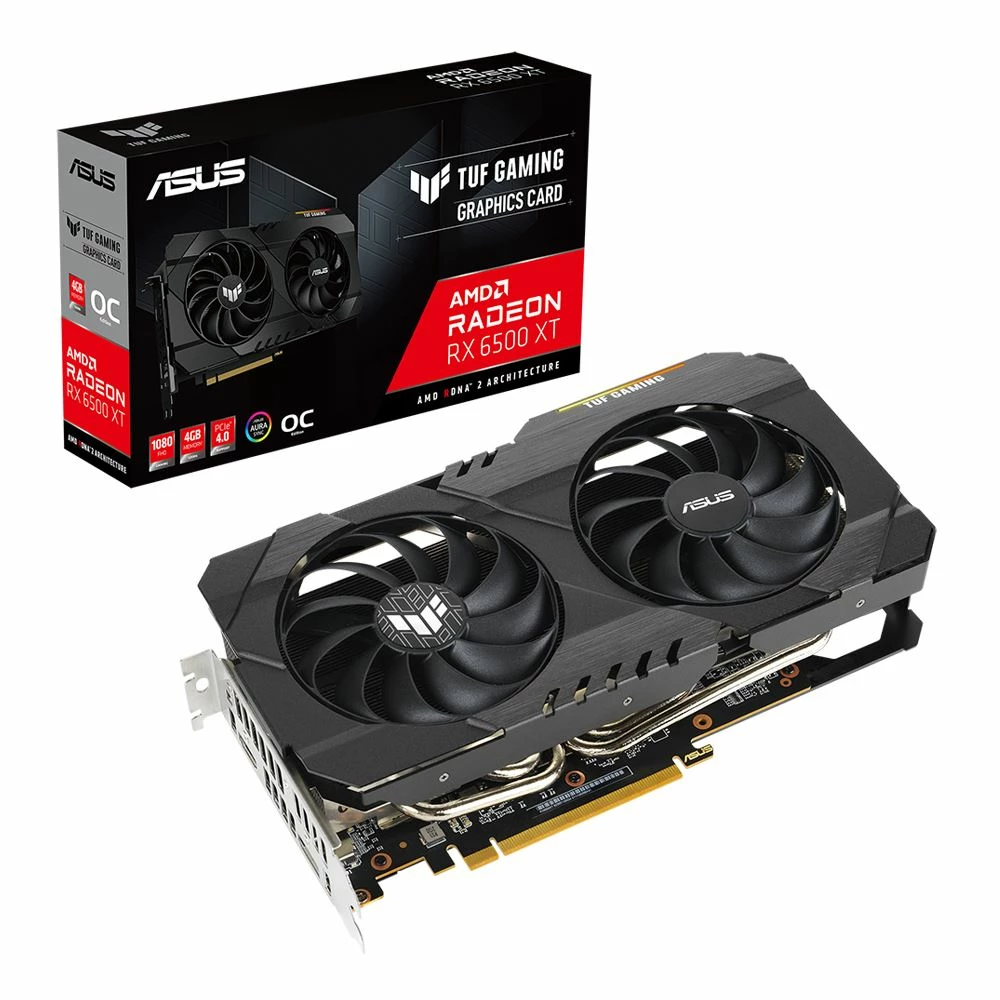 ASUS AMD Radeon RX 6500 XT TUF Gaming Overclocked Dual Fan 4GB GDDR6 PCIe 4.0 Graphics Card 4 ASUS AMD Radeon RX 6500 XT TUF Gaming Overclocked Dual Fan 4GB GDDR6 PCIe 4.0 Graphics Card - Image 4