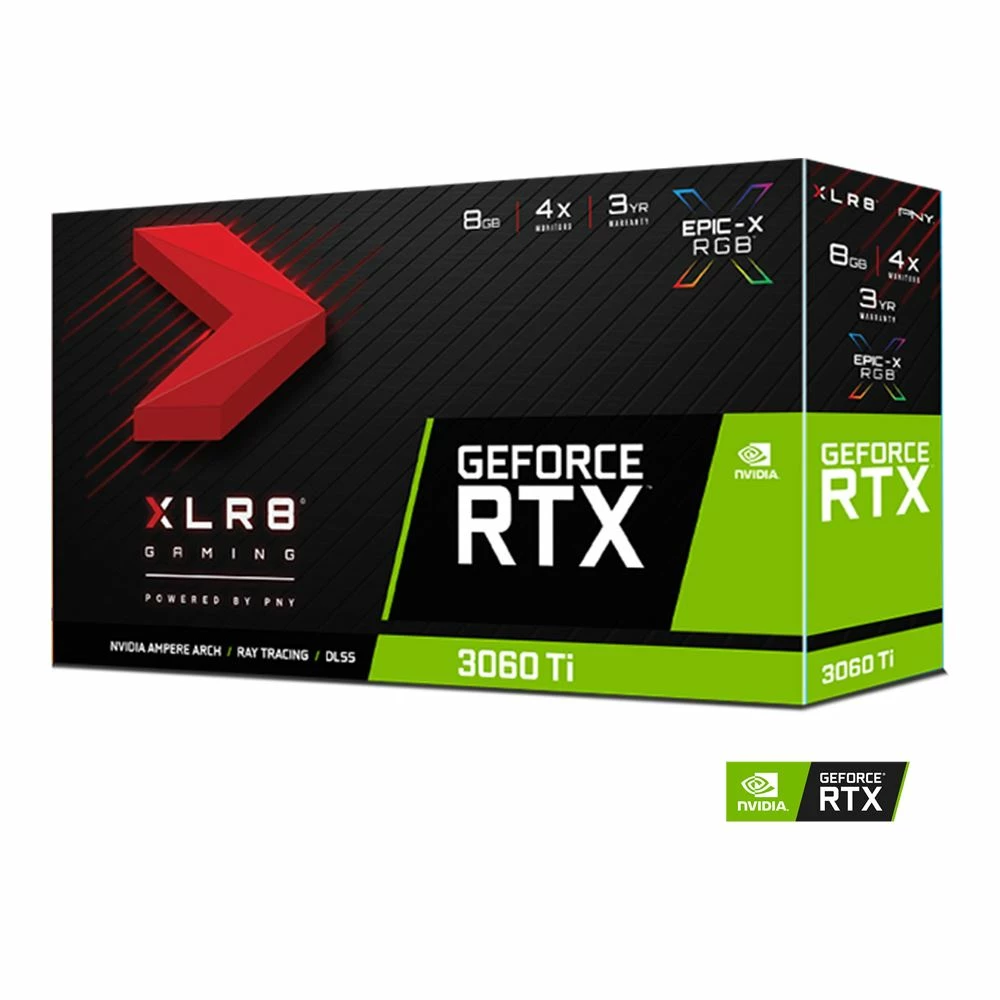 PNY NVIDIA GeForce RTX 3060 Ti XLR8 Revel Epic-X LHR Dual Fan 8GB GDDR6 PCIe 4.0 Graphics Card 4 PNY NVIDIA GeForce RTX 3060 Ti XLR8 Revel Epic-X LHR Dual Fan 8GB GDDR6 PCIe 4.0 Graphics Card - Image 4