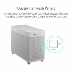 ASUS Prime AP201 MicroATX Mini Tower Computer Case - White -Intel core Shop 651917 437277 03 front zoom